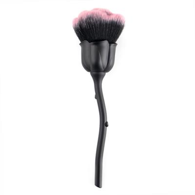 Dust Brush Black with pink Rose Brush Loose Powder Brush