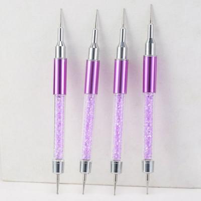 Rhinestone Handle Dual-ended Nail Art Dotting Brushes