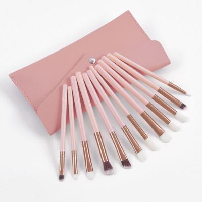 12PCS Makeup Brushes Soft Hair Classic Leather Bag Set