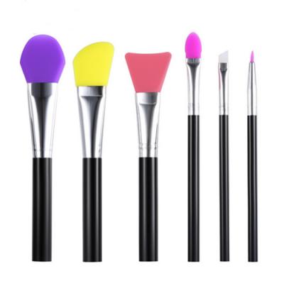 Jieniya 6Pcs Plastic Handle Silicone Mask Brush Spa Face Cleaning Brush Set For Makeup