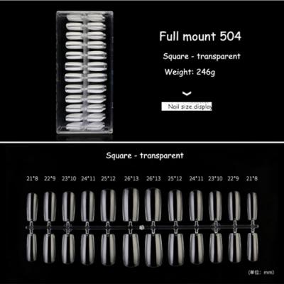 High quality 500 Pcs Coffin False Nail Tips Private Label Half Cover Long Artificial Nails