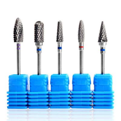 Smooth Round Gold Coated Tungsten Rotary Carbide Nail Drill Bit for Nail Drill