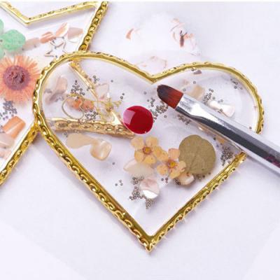 2021 Golden Edge Resin Nail Art Palettes Drawing Plates Manicure Display Tools New Women