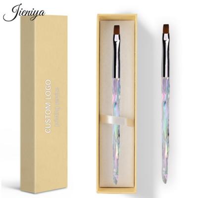 Jieniya Newest Holographic Crystal Handle Acrylic Oval Nail Art Gel Brush